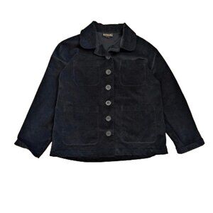 Nooworks black velvetty chore coat